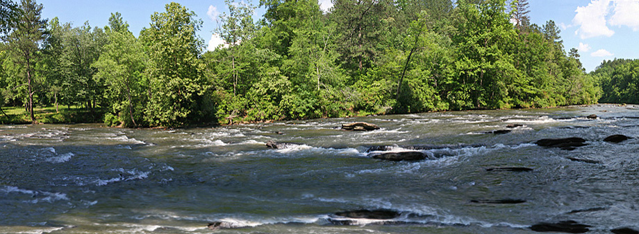 CONFLUENCE OF THE COOSAWATTEE RIVER AND MOUNTAINTOWN CREEK ON THE PROPERTY